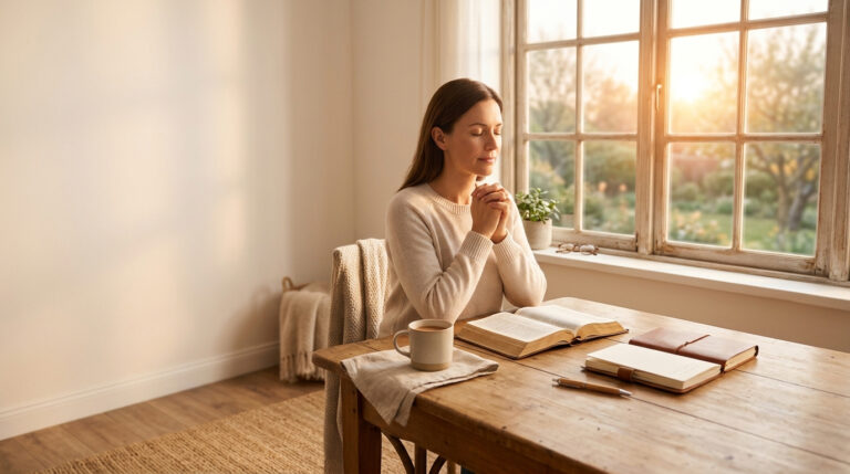 woman having her daily devotion