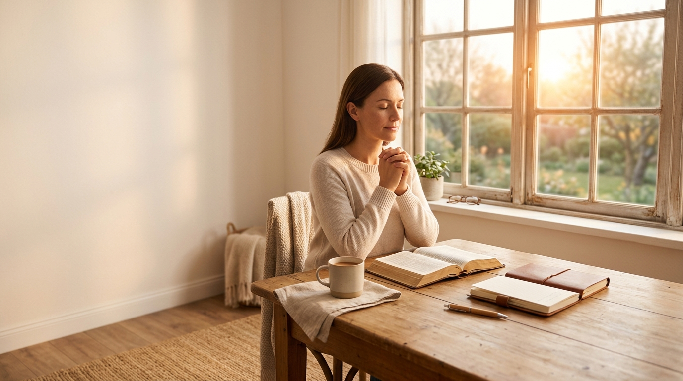 woman having her daily devotion